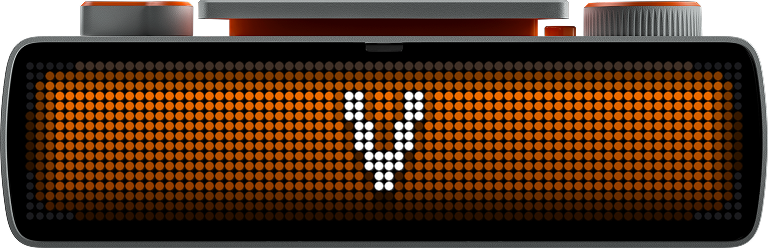 Orange V departure flash on the BUSY Bar